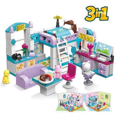 194pcs Enlightenment Building Blocks 4801 Girl's Home Assembling Bedroom Kitchen Living Room Assembling Model Dollhouse Gifts