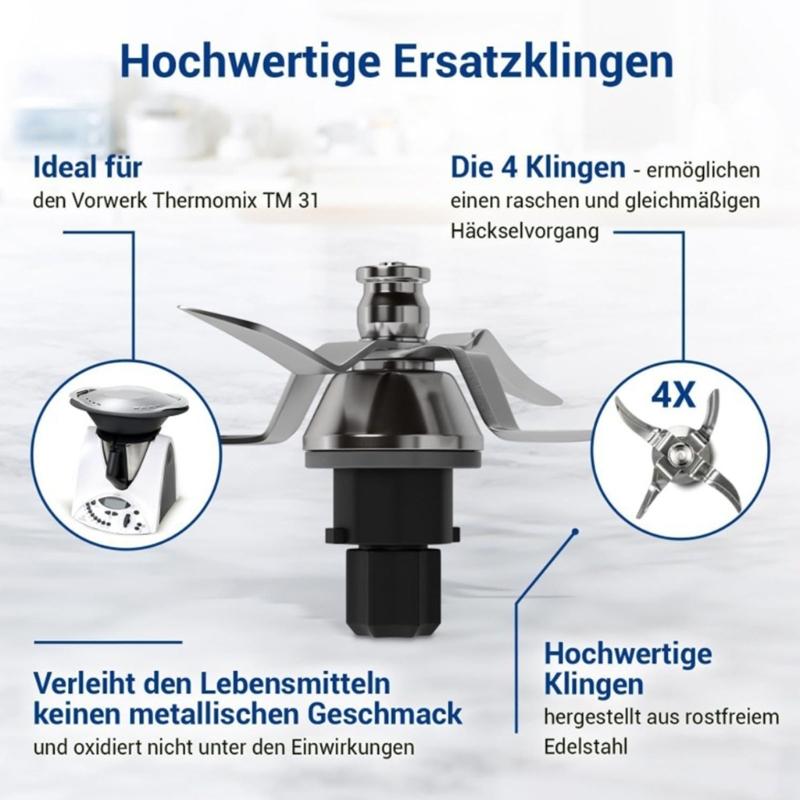 High Speed 4 Blade Blenders Attachment for TM31 Model Stainless Steel Mixer Head Easy Disassembly for Smooth Blending