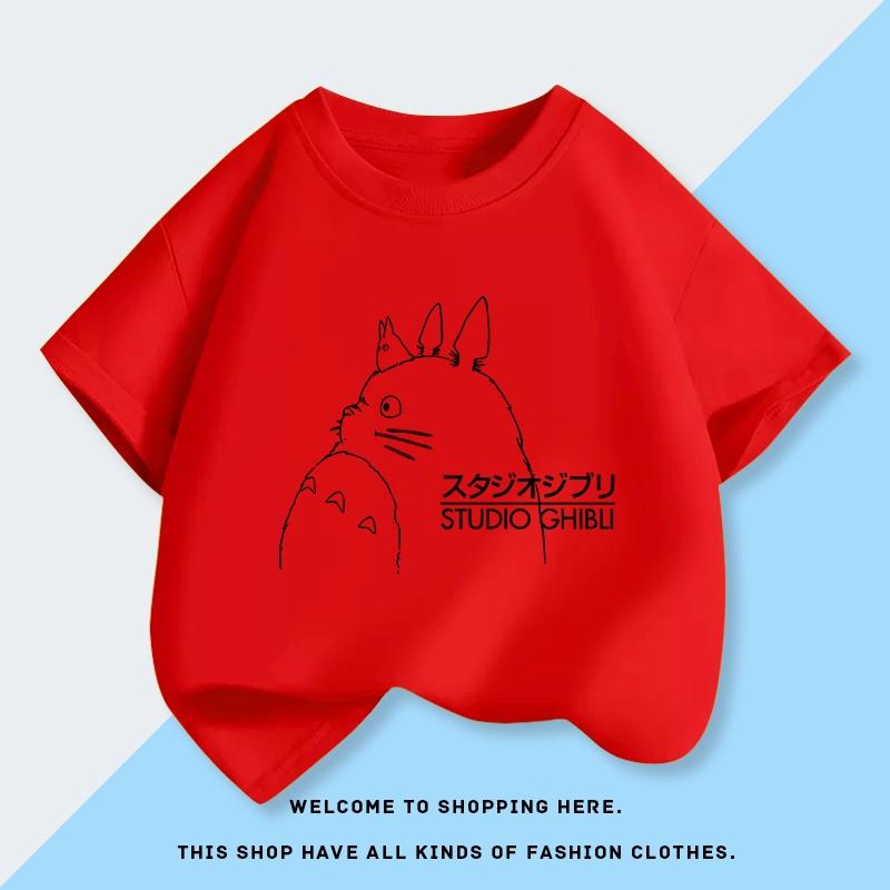 T-Shirt Muster Kleidung Mode Totoro Studio Studio Ghibli Niedliches Anime T-Shirt Damen Harajuku Kinderkleidung