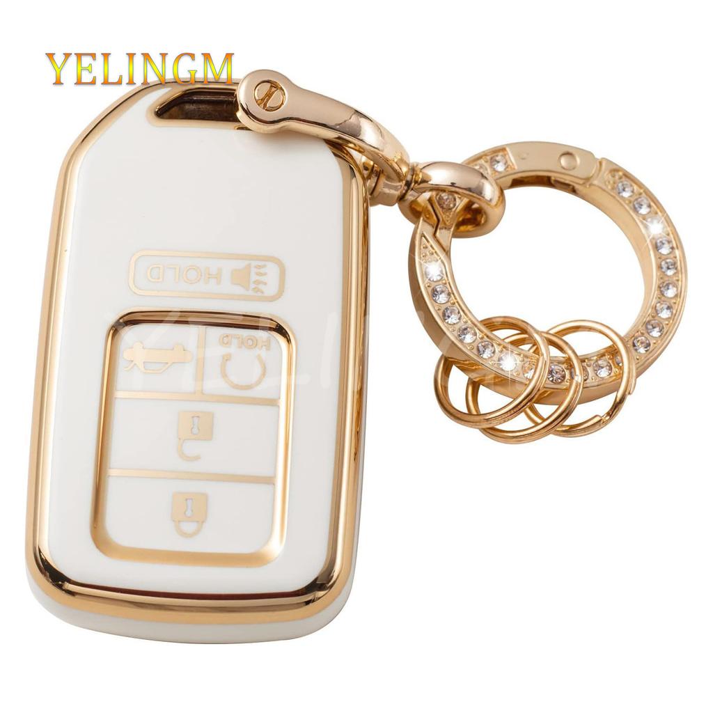 Car Key Cover Case 5 Buttons For Honda Civic Crv Hrv Accord Pilot Fit Freed Vezel Odyssey - Accessories