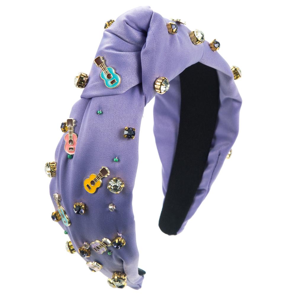 European and American Fashion Baroque Guitar Accessories Headband Fabric Hand Sewn Gemstone Pearl High Skull Hair Accessories