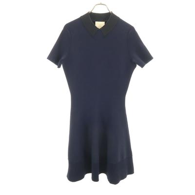 Short Sleeve Knit One Piece M Navy Women Used