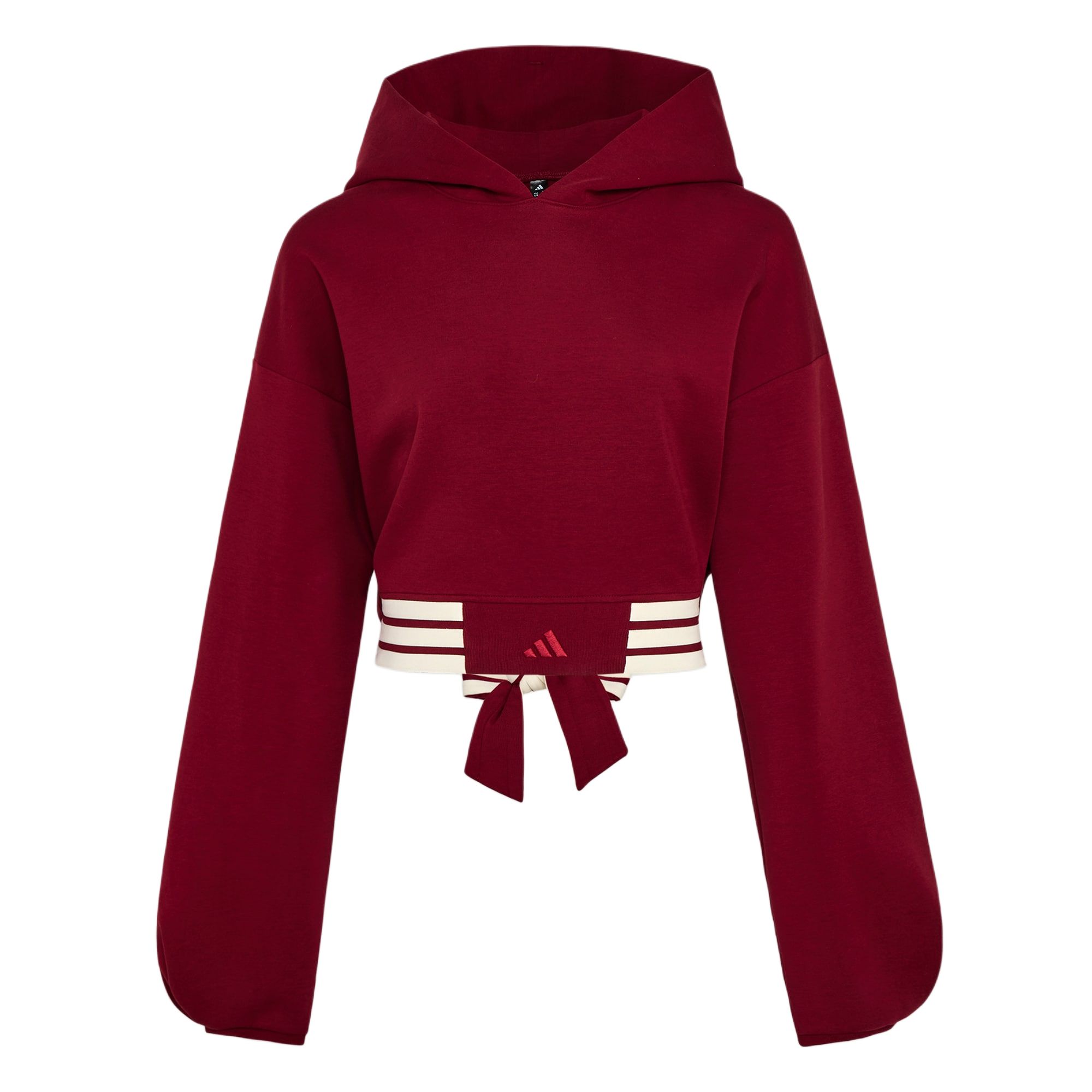 adidas Premium Lux Cropped Hoodie Burgundy Red Women KX4643 L