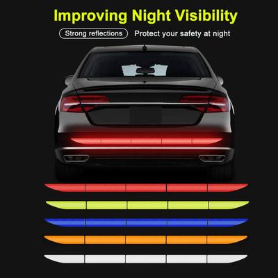 5pcs Car Reflectante Reflector Sticker 91*4cm Car Body Trunk Exterior Auto Accessories Reflective Tape Reflex Exterior Warning
