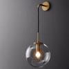 Moderne, leichte, luxuriöse Glaskugel-Wandleuchte E27/E26, verstellbar, für Schlafzimmer, Nachttisch, Arbeitszimmer, Hotelzimmer, Loft-Korridor