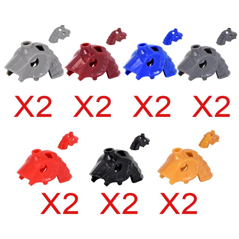 MOC Building Blocks Military Napoleon Cavalry Gothic Warhorse Animal Wolf Seat Widened Saddle Rope Accessories Brick Toy Gifts