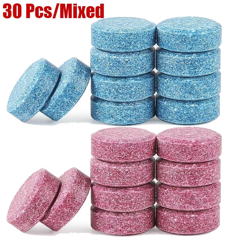30/50Pcs Car Solid Cleaner Windscreen Cleaner Wiper Effervescent Tablets Auto Glass Water Toilet Cleaning Car Accessories