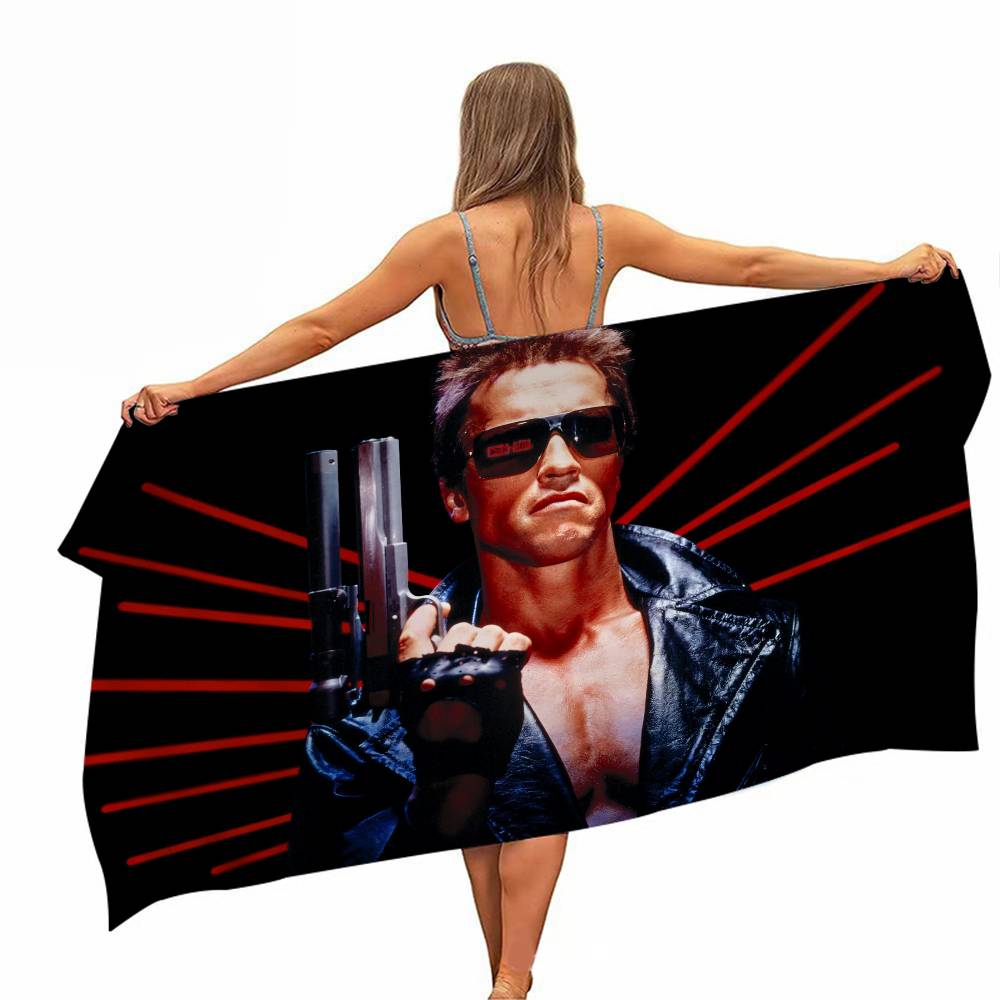 Classic Movie T-Terminator Microfiber Beach Towel Absorbent Quick Dry Soft Yoga Swimming Resort Mountain Climbing Towel