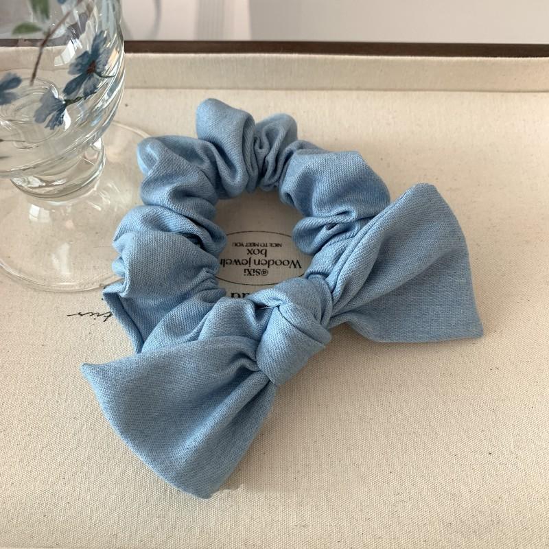 Korean BowKnot Hair Tie Scrunchies for Women Fashion Long Ribbon Elastic Hair Band Bow Ponytail Ties Girl Hair Accessories