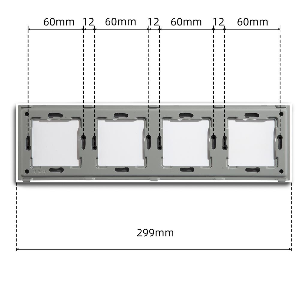 Bseed EU UK Russia Standard Pearl Crystal Glass Frame White Black Glod Grey Wall Socket DIY Part Home Improvement Decoration