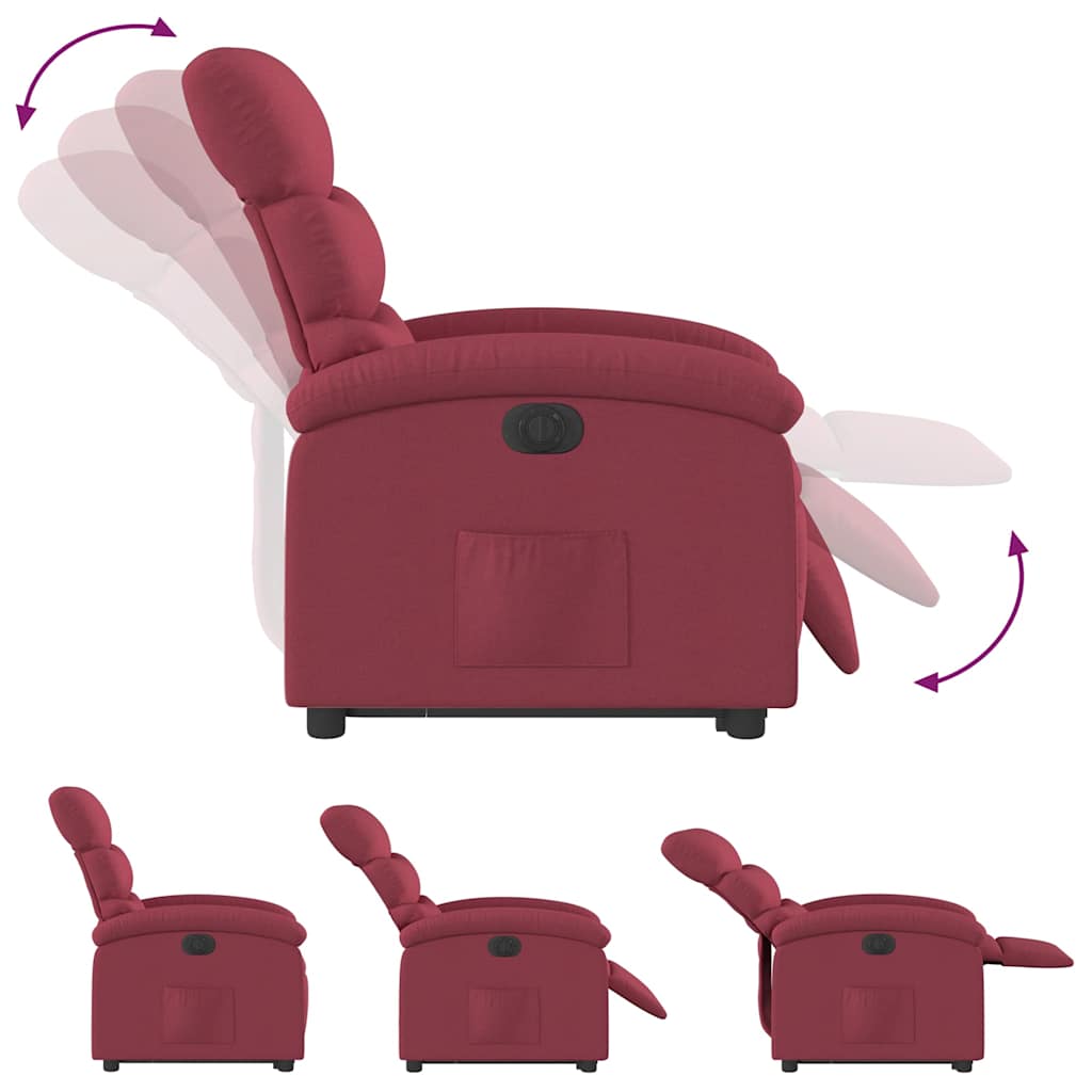 Vidaxl Lift Recliner Massage Chair, Electric, Reclining, Burgundy