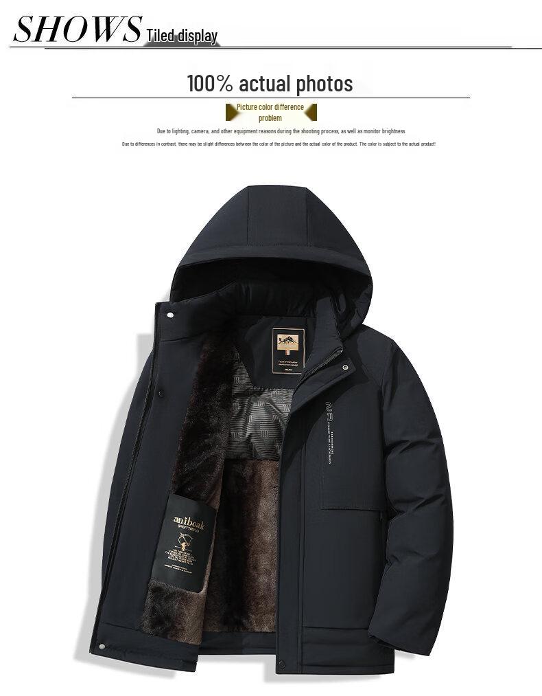 ROMON Men's Detachable Hood Padded Winter Jacket