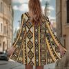 Women's Diamond Geometry 3D Print Long Sleeve Open Front Cardigan, Casual Loose Fit Lightweight Street Style Outerwear