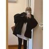 Black Imitation Lamb Wool Hooded Environmental Protection Fur Women's Winter Thick Fur One-piece Fur Coat Cardigan Top Women