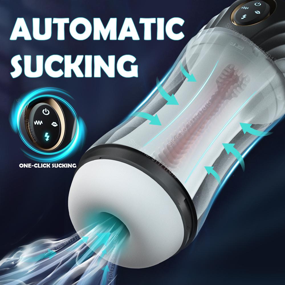 Real Automatic Sucking Male Masturbation Cup Oral Vagina Adult Suction Vibrator Masturbator Toys for Men Blowjob Sex Machine