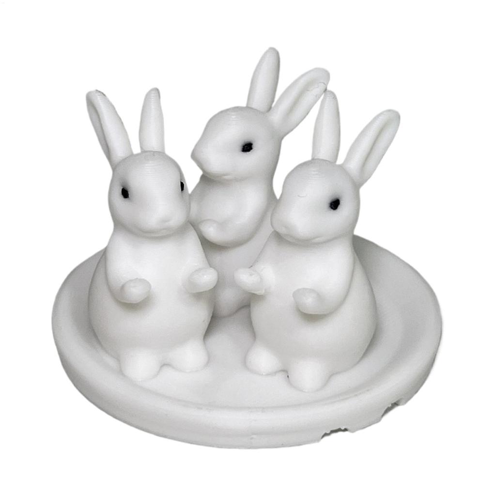 Easter Rabbit Jewelry Holder Easter Bunny Cake Stand Bunny Serving Dishes for Home Entryway Mantel Vanity Bedside Table Desk