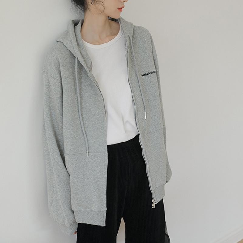 Sweatshirt Damen Letter Hooded Cardigan Lose Freizeitjacke Top