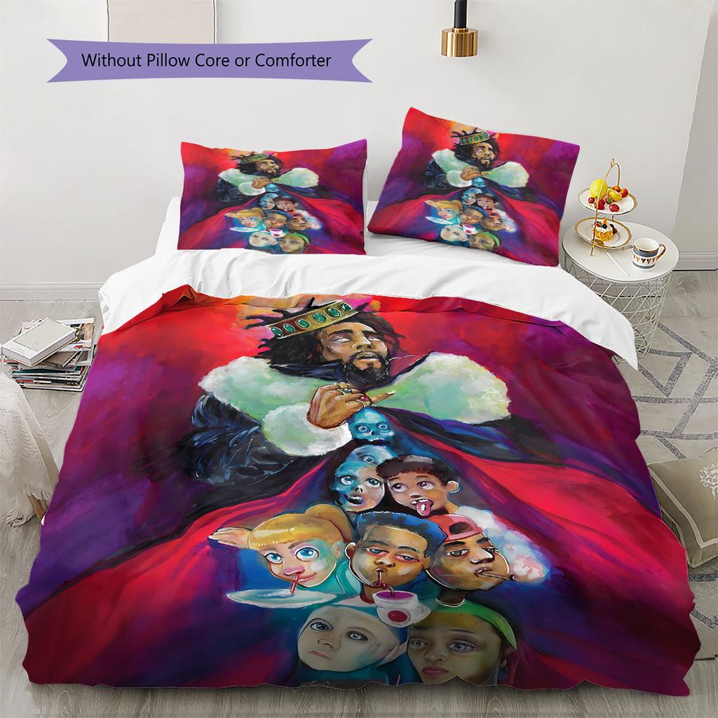 Jcole Muster Bettwäsche Steppdecke Set Bettbezug Kissenbezug Heimdekoration Geburtstagsgeschenk (1 Bettbezug + 2 Kissenbezüge, ohne Füllung)