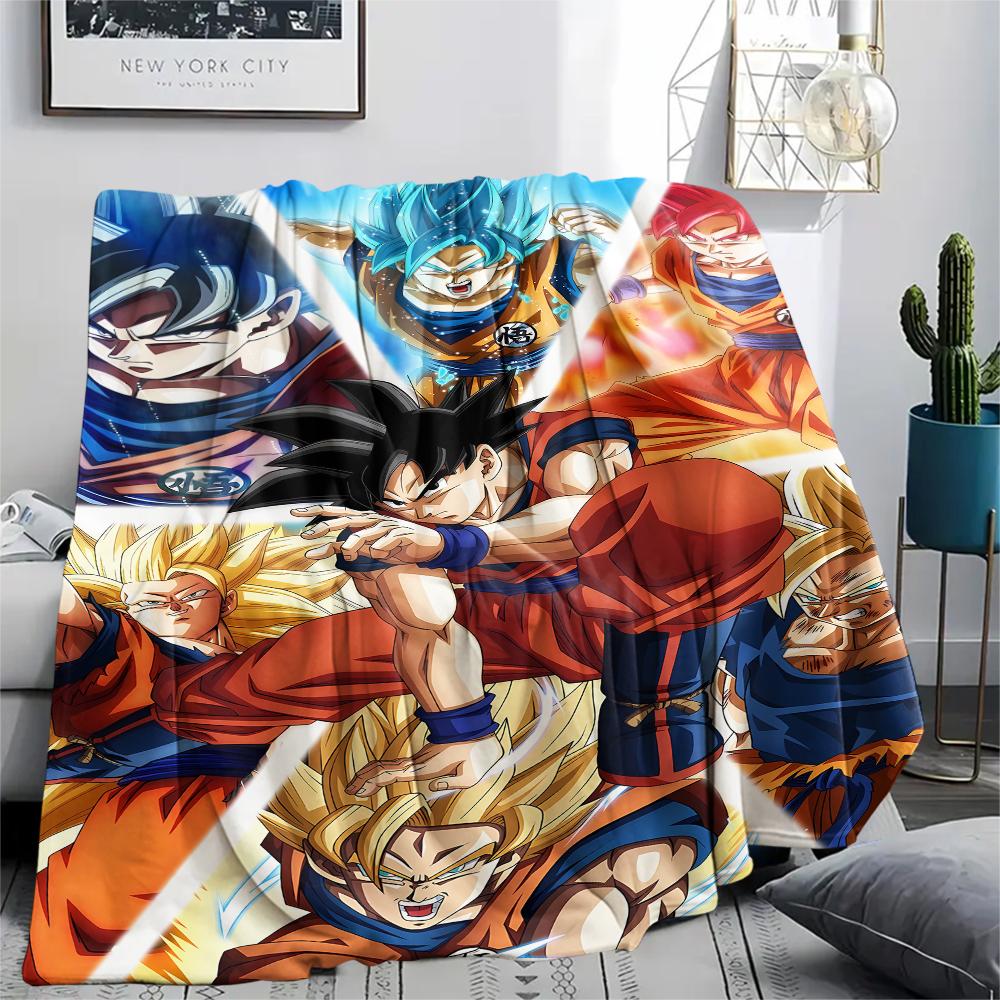 Coperta in Flanella con Stampa Personaggi Dragon Ball, Alta qualità Confortevole per Tutte le Stagioni, Arredamento per la Casa, Calore e Comfort, Perfetta per Regali di Natale
