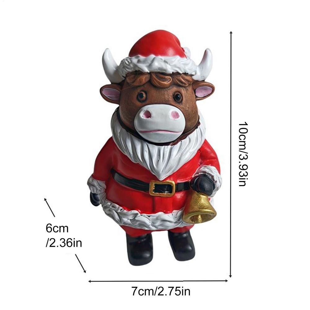 

Christmas Highland Cow Resin Statue Farmhouse Halloween Tabletop Ornament Festive Decoration Gifts For Living Room Home supplies