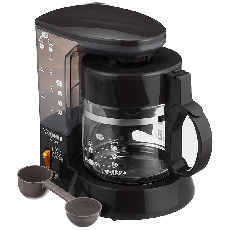 

Zojirushi coffee maker for 4 cups glass container Fixed water tank paper filter coffee connoisseur 0.54L brown EC-TC40-TA
