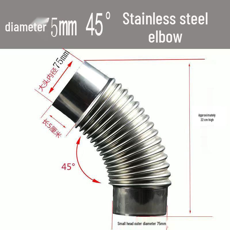 Stainless Steel Outdoor Wood Stove Chimney Elbow for Ventilation and Heating