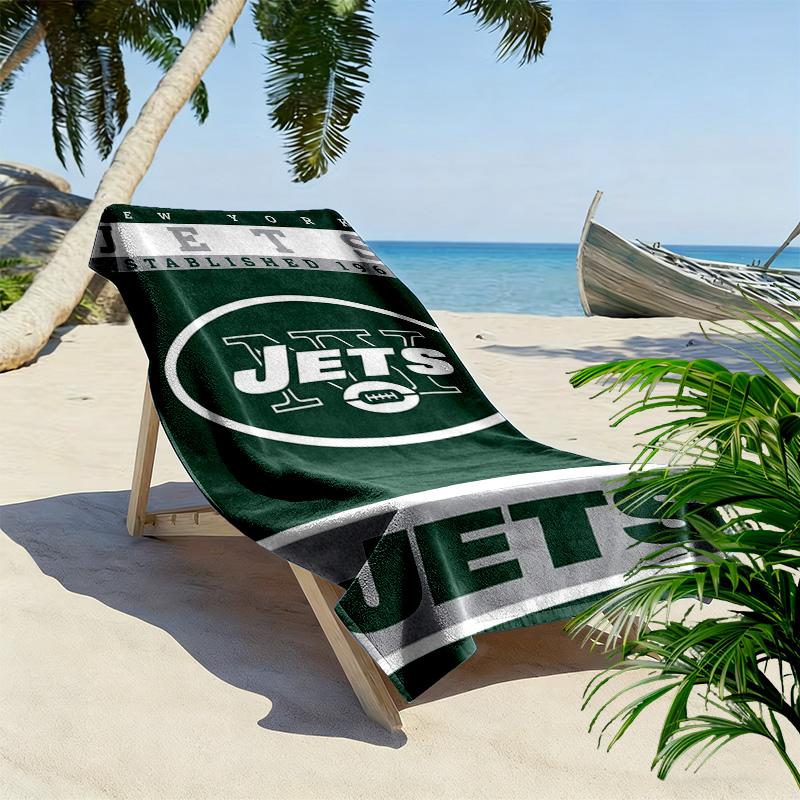 New York Jets Print Beach Towel, Large Soft Quick Dry Towel for Beach Camping Swimming