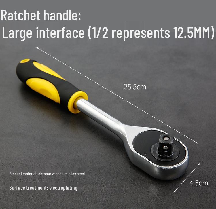Hex Socket Wrench Set with Large Handle and Quick Ratchet Driver Bits