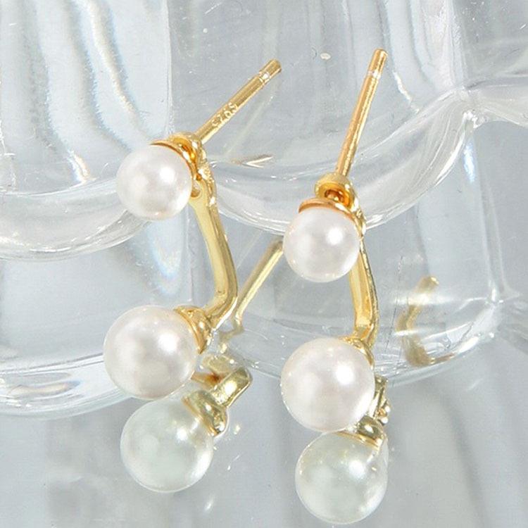 Elegante S925 Sterlingsilber Retro Perlenohrringe – Vielseitiges High-End-Design für Damen