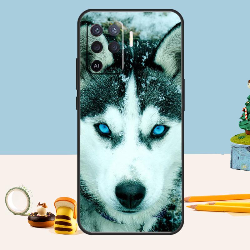 Animal Dog Husky Case For Oppo A98 A78 A58 A18 A38 A74 A94 A54 A15 A17 A57 A6 A5 Pro A16 A76 A96 A40 A60 A80