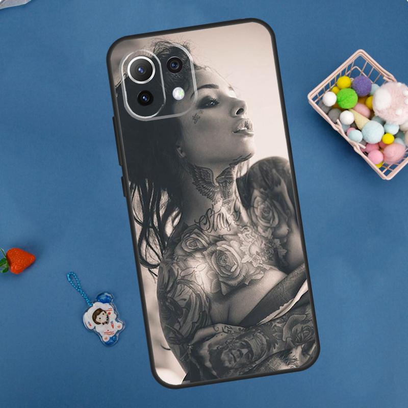 Sexy Tattoo-Mädchen Hülle für Xiaomi 14T Pro 13T 11T 12T 13 14 15 Ultra POCO X7 Pro X3 X5 X6 F5 F6 M6 Pro Abdeckung