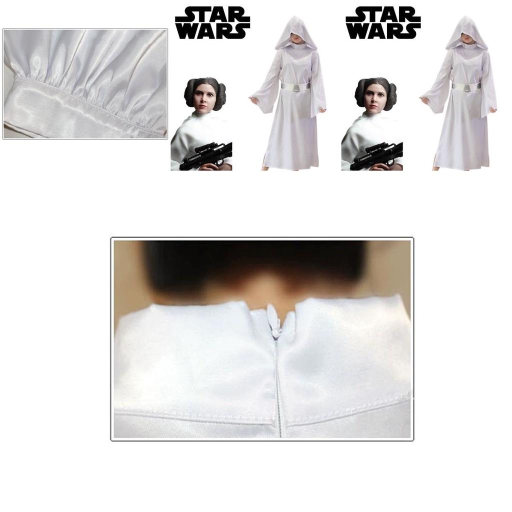 Star Wars Leia Organa Solo Cosplay Kostým Bílé Šaty Oblečení Pro Dospělé Halloween