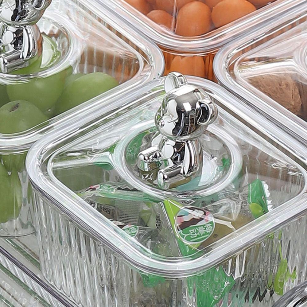 Durchsichtige Aufbewahrungsbox für getrocknete Früchte Kunststoff Serviertablett Snack-Aufbewahrungsbehälter Zuhause