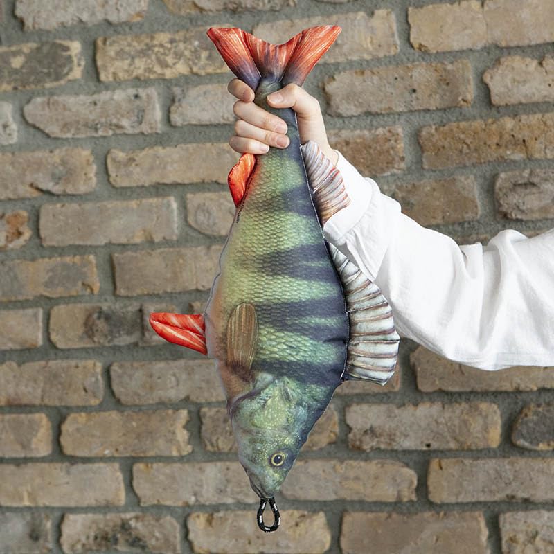 Dulton Fishes Perch 45 Fish Cushion for Everyday Life Large Body Pillow Marine Life Nordic FISHES Total Length 45cm Abborre/Perch/Perca Y-0508