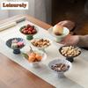 Zen Lotusblatt Hoher Fuß Obstschalen Ästhetische Gebäckplatte Vorspeisen Servierplatte Haushalts Serviertablett Zubehör Geschenk