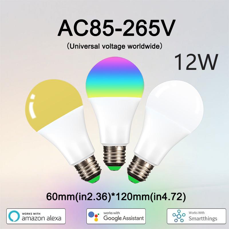 Intelligente Glühbirne Smart Life App-Steuerung WiFi Bluetooth RGB + CW LED-Licht 220-265V Dimmbar Kristall Raumdekoration