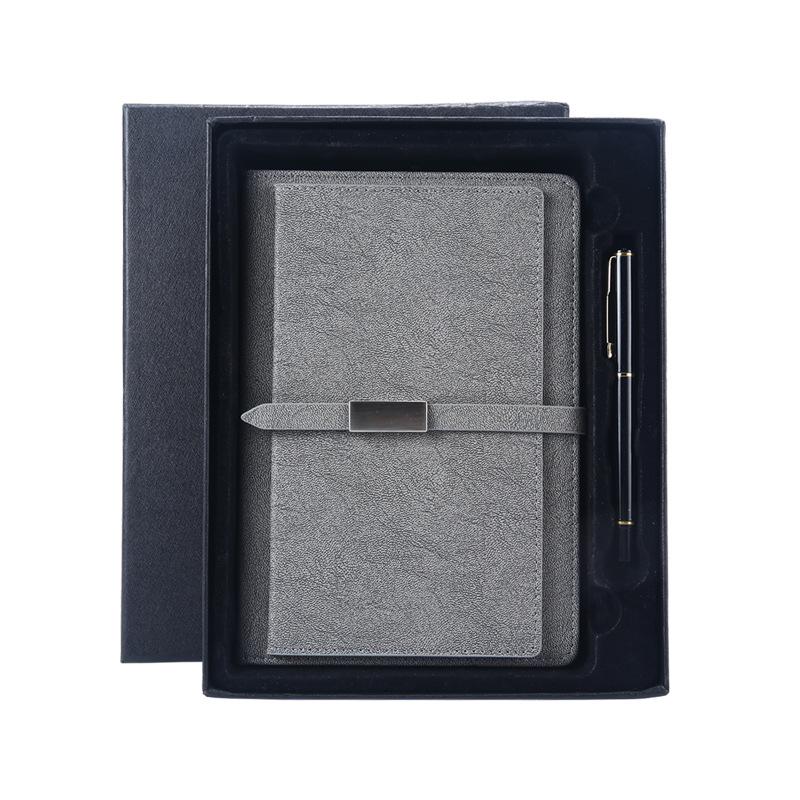 A5 Business Card Holder Notebook with PU Leather Cover and Buckle - Custom Logo Gift Set