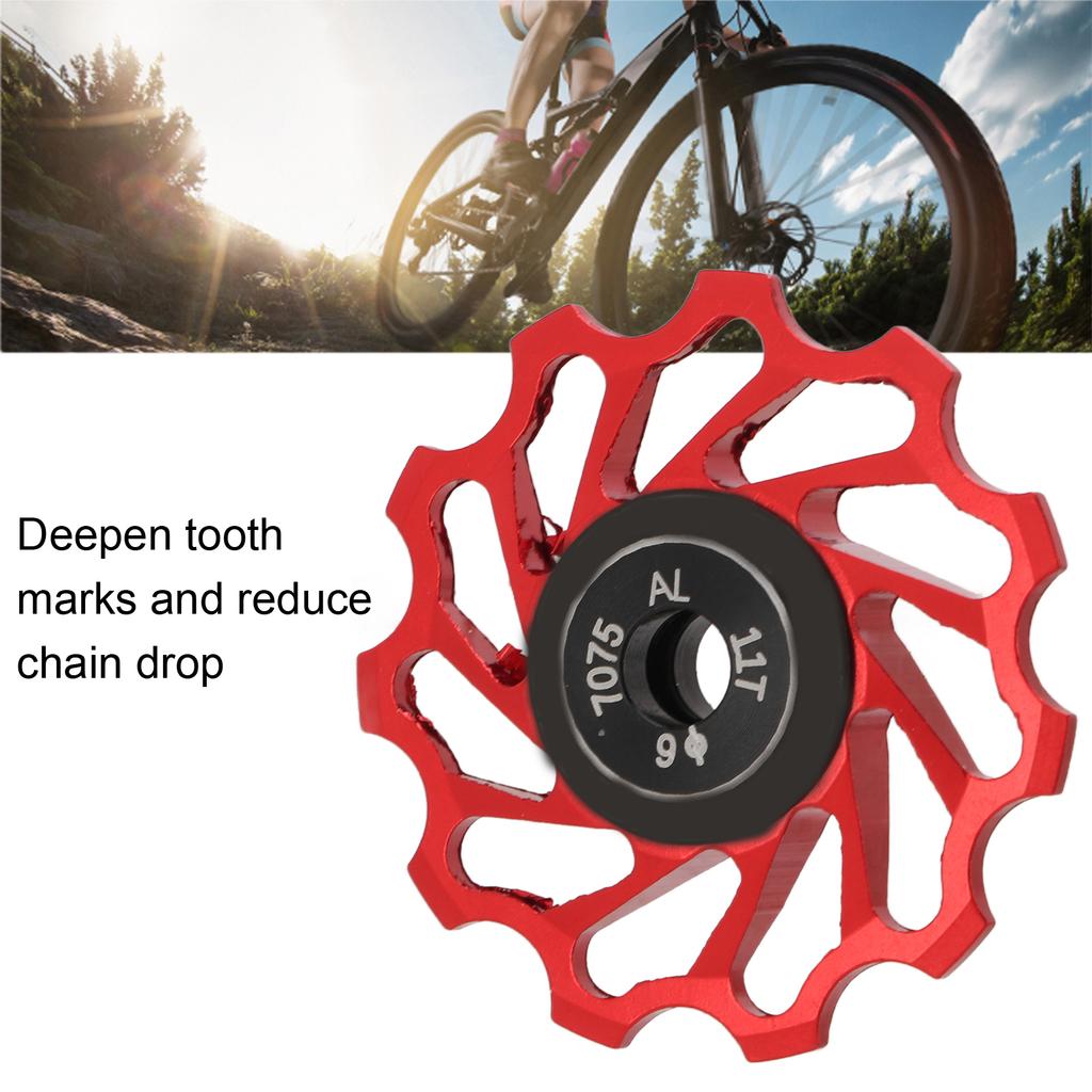 Mountain Bike Rear Derailleur Wheel 11T Metal Ceramic Rear Wheel Roller Bike Accessory