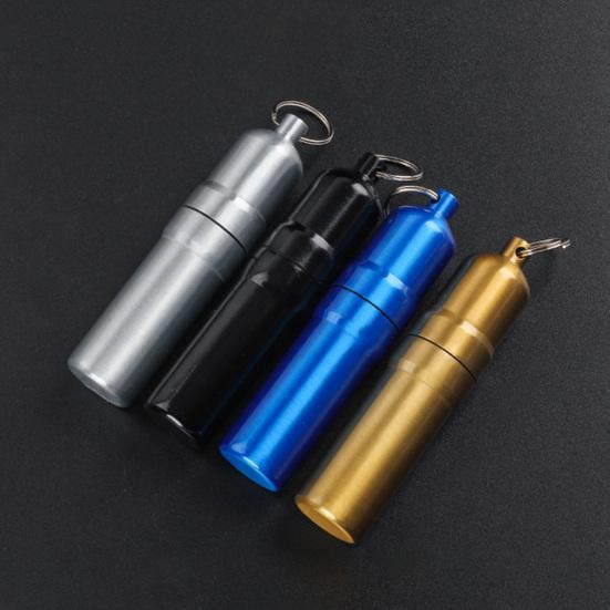 Metal Herb Roll Storage Box with Keychain Portable Travel Mini Herb Roll Case Ashtray Multi-function Pill Organizer Container