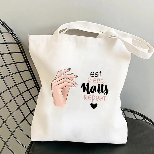 I Do Nail What Is Your Superpower Print Shopper Bag Women Harajuku Book Bag Fashion Large Foldable Shopping Bags Female Tote Bag