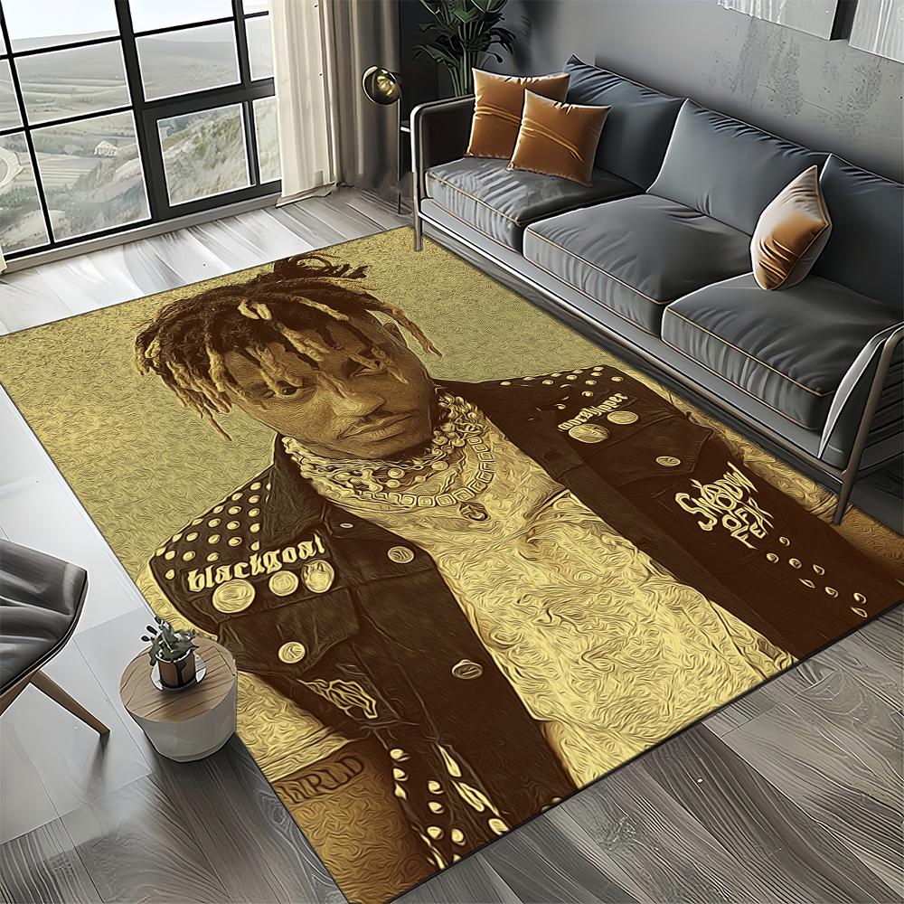 3D-Druck Juice WRLD 999 Legende Rapper Album Teppich für Wohnzimmer Schlafzimmer Haus Sofadekoration, Kinderspiel Rutschfeste Fußmatte