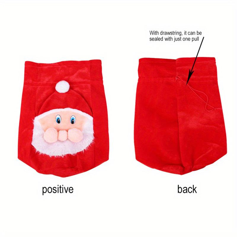 1PC Red Large Capacity with Drawstring Closure Christmas Gift Bag for Xmas Santa Claus Backpack Plush Present Sack Bags