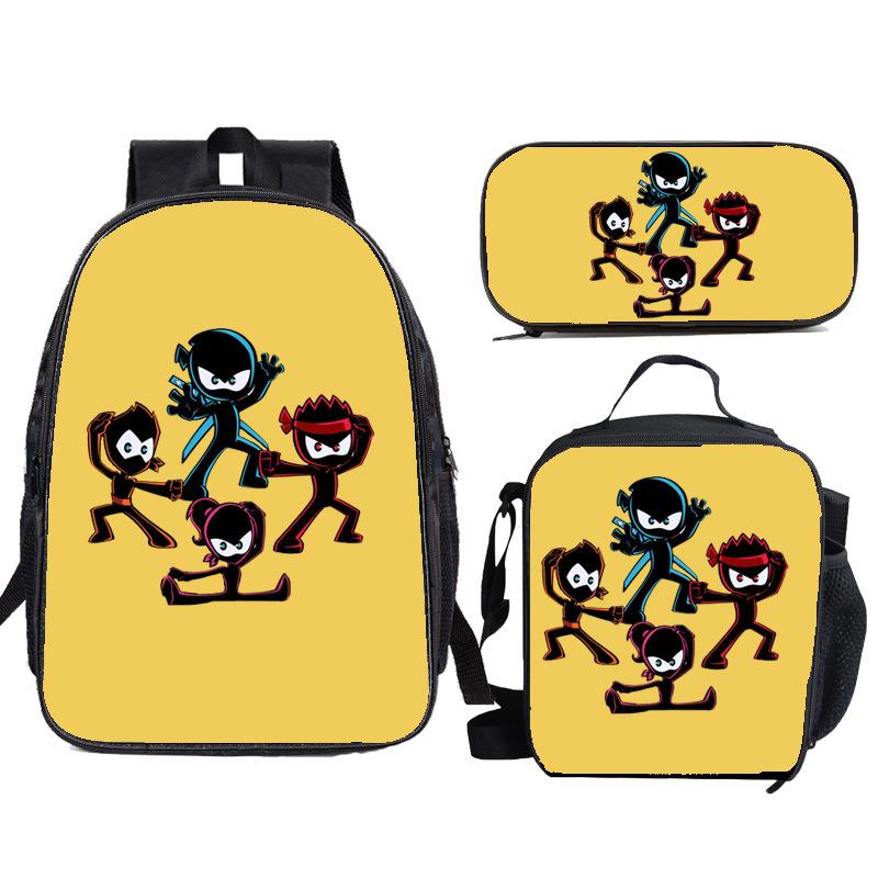 NINJA KIDZ 3-teiliges Set Kinder Schulrucksack mit Umhängetasche Federmäppchen Schultaschen für Jungen Mädchen Bestes Geschenk
