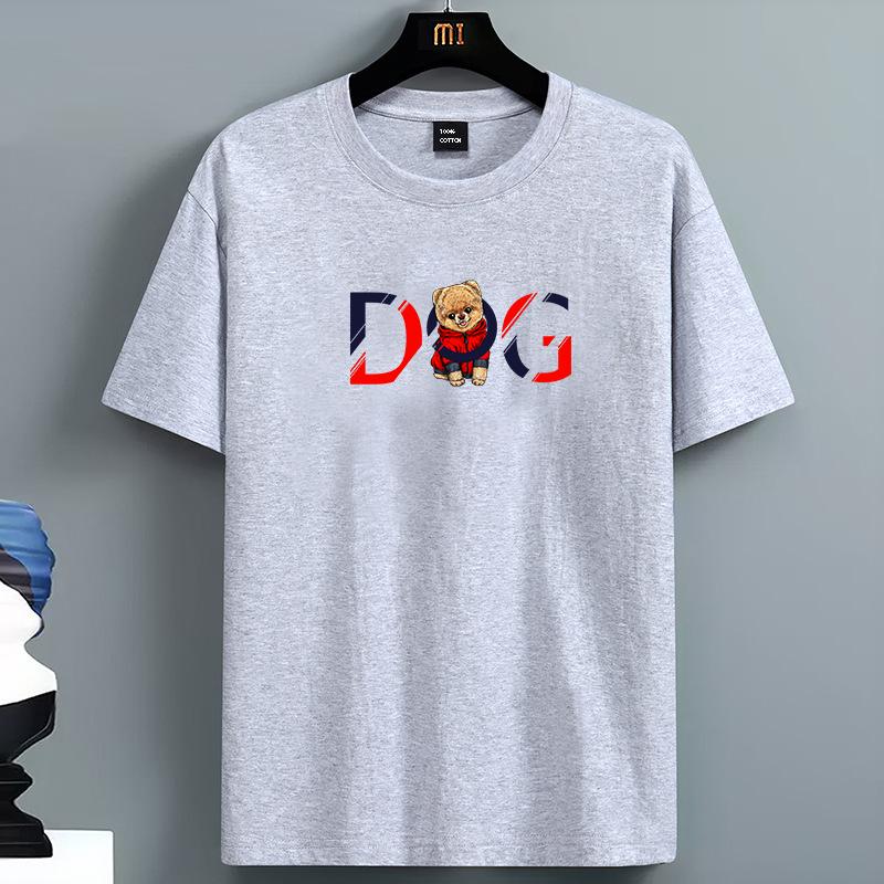 High Quality Creativity Dog Printed Mens T Shirts Summer 100%Cotton T-Shirt Casual O-Neck Cloth