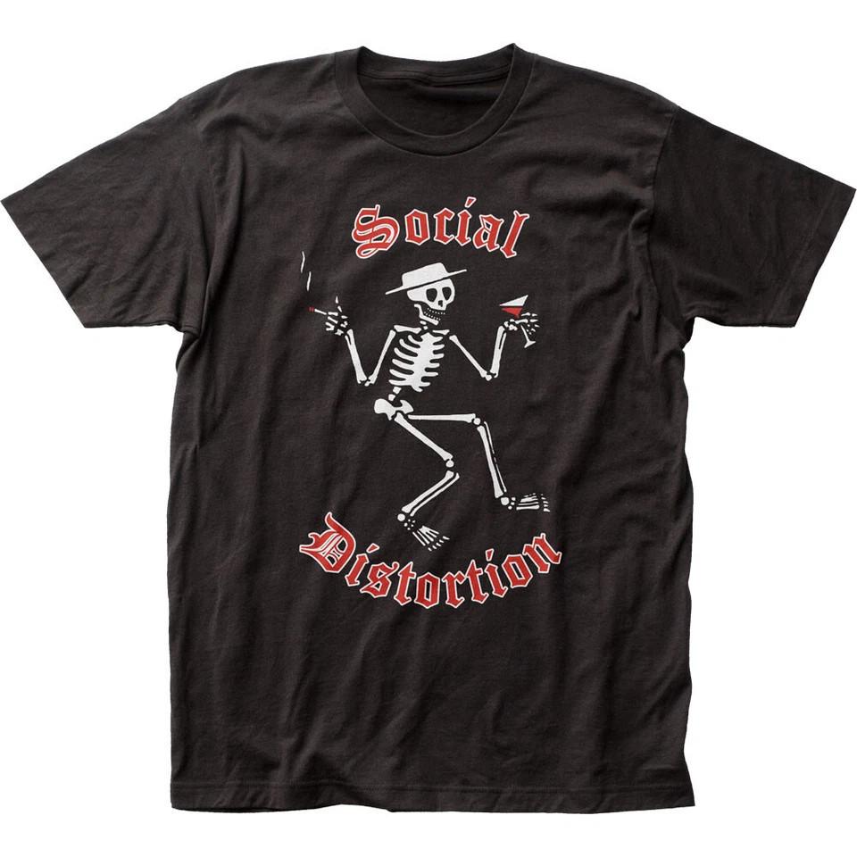 Social Distortion Logo Szkieletu Męska Koszulka Rock And Roll Klasyczna Koszulka Zespołu Czarna Unisex