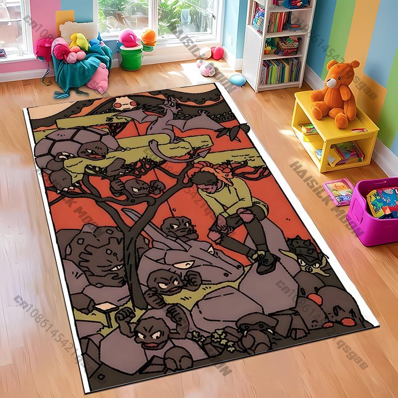 

3D Pokemon Edo Period Classical Anime Carpet Rug for Living Room Bedroom,Office Areas,Durable Machine Washable Mat Gift for Kids 40x60cm