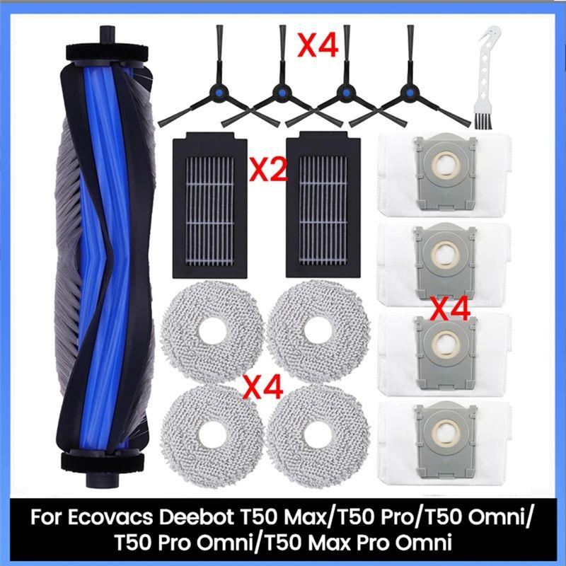 

AEE4-For Ecovacs Deebot T50 Max/T50 Pro/T50 Omni/T50 Pro Omni/T50 Max Pro Omni Vacuum Main Side Brush Filters Mop Dust Bag
