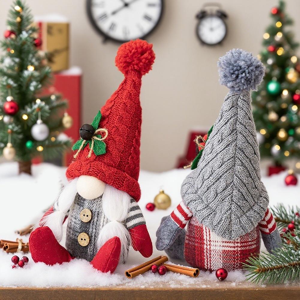 For American Holiday Faceless Gnome Doll Cloth Figurine Decorative Christmas Ornament for Desktops Shelves Mantelpieces