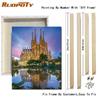 RUOPOTY DIY Frame Painting By Numbers Landscape Wall Art Picture Drawing Picture By Numbers Castle For Living Room