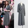 Zhuzhu Wool Knit Sweater & Long Skirt Set - Grey Fashion Casual
